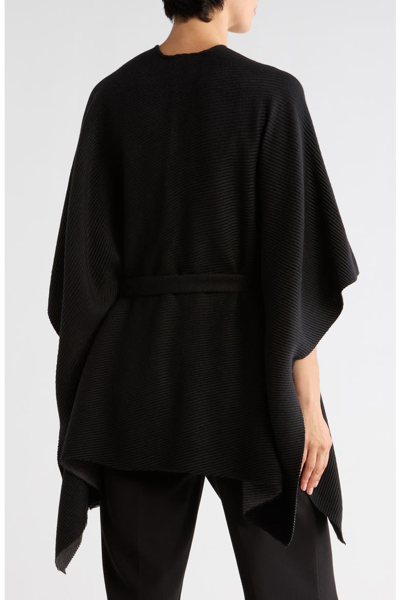 Reversible Pleated Belted Topper, Alternate, color, BLACK