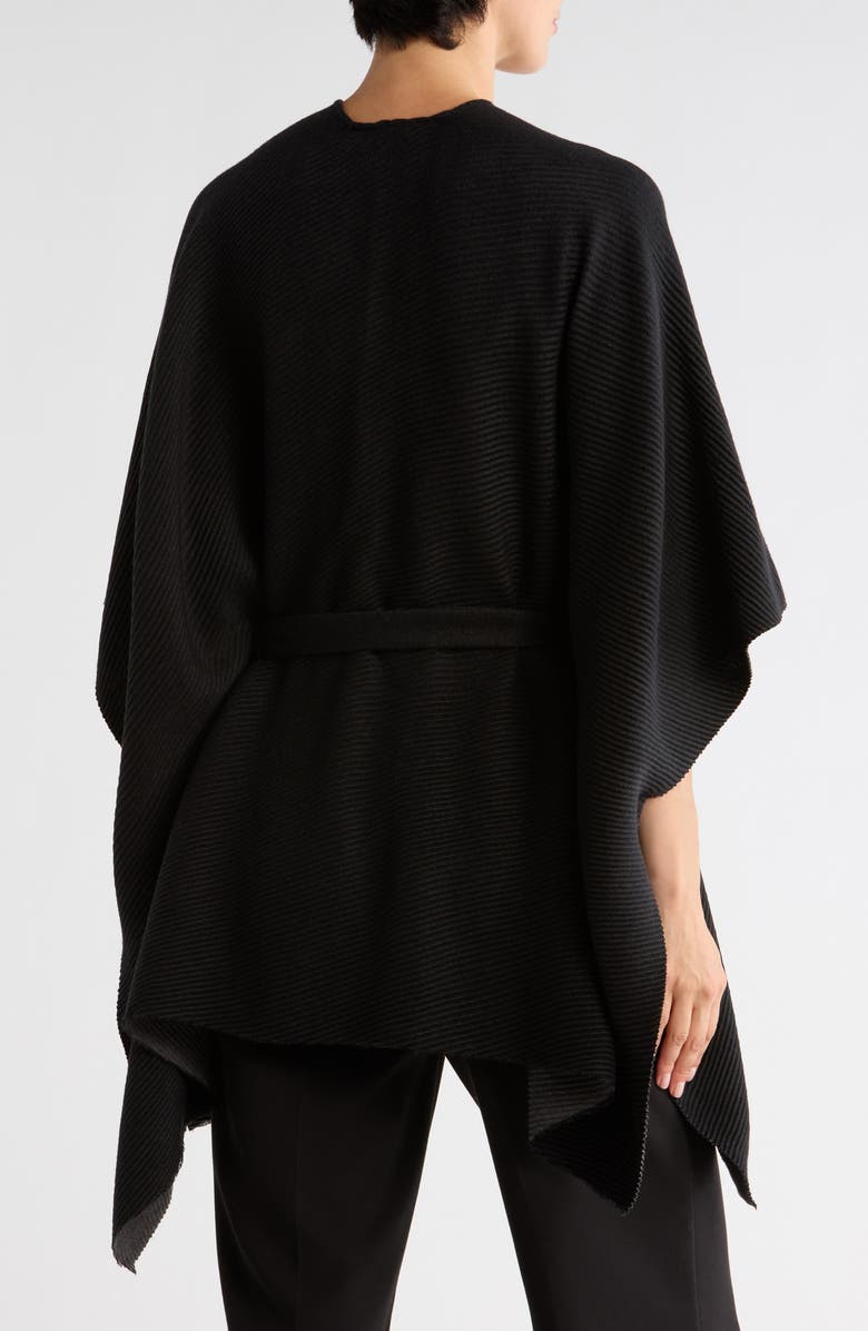 Vince Camuto Reversible Pleated Belted Topper, Alternate, color, Black