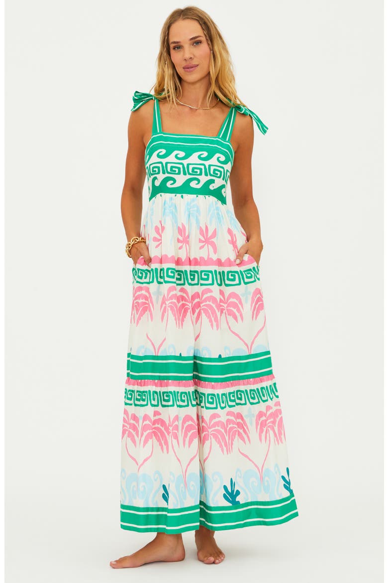 Cami Print Cover-Up Maxi Sundress, Alternate, color, TROPICAL P