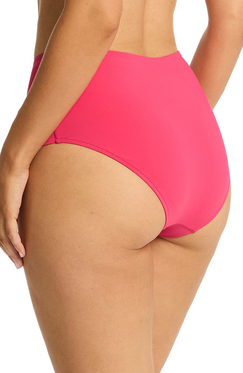 Sea Level Essentials Edit High Waist Bikini Bottoms, Alternate, color, Roseberry
