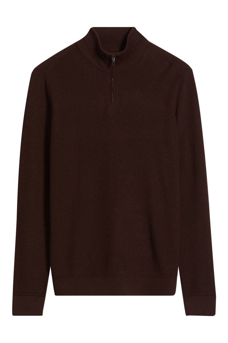 Cotton & Cashmere Quarter Zip Sweater, Alternate, color, BURGUNDY FUDGE