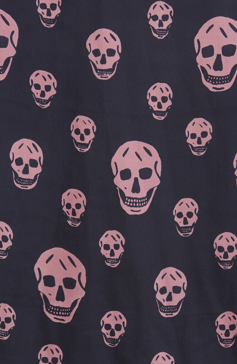 McQueen Classic Skull Printed Scarf, Alternate, color,