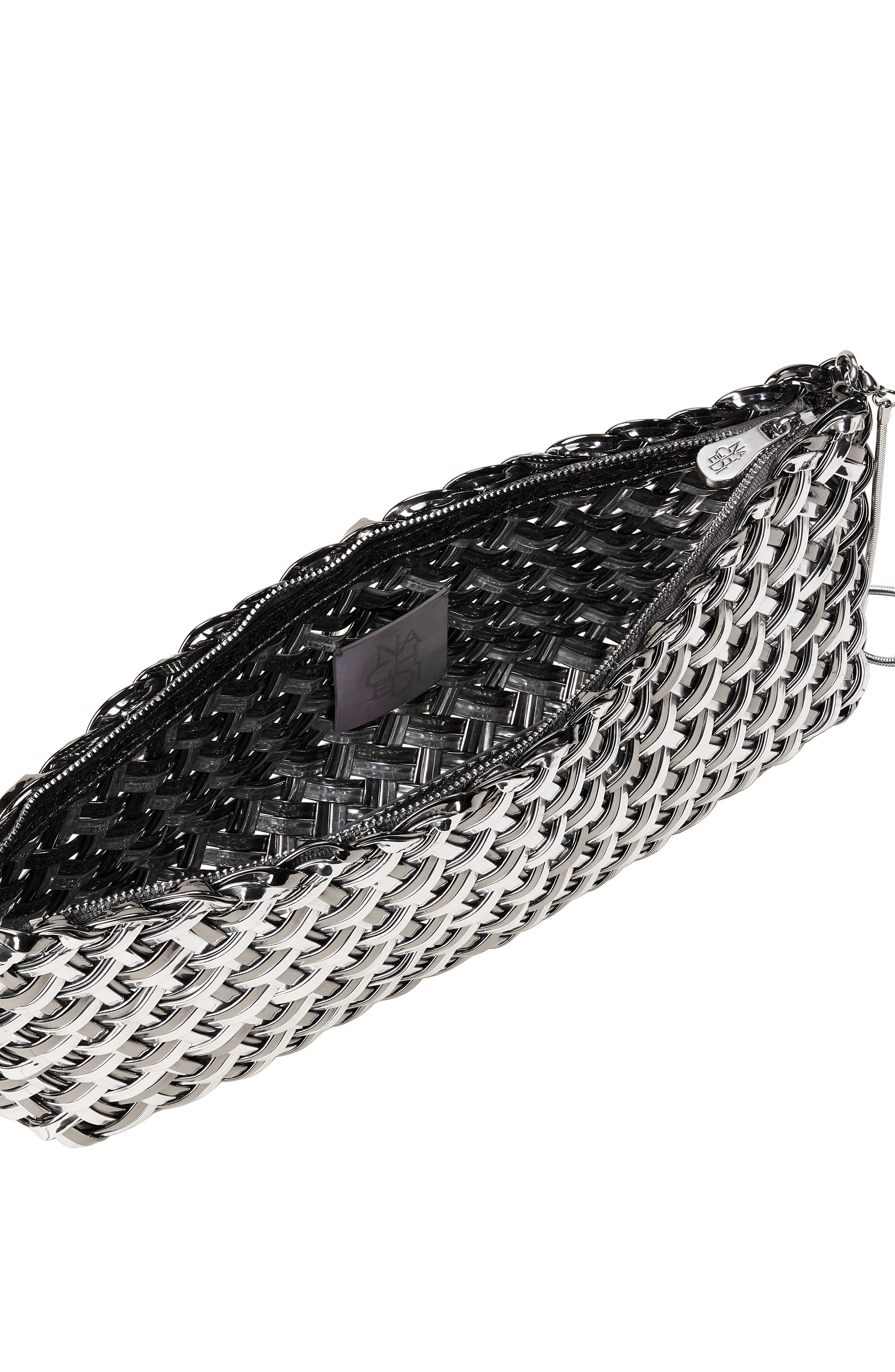 NAGHEDI Gala Metallic Clutch, Alternate, color, Pewter