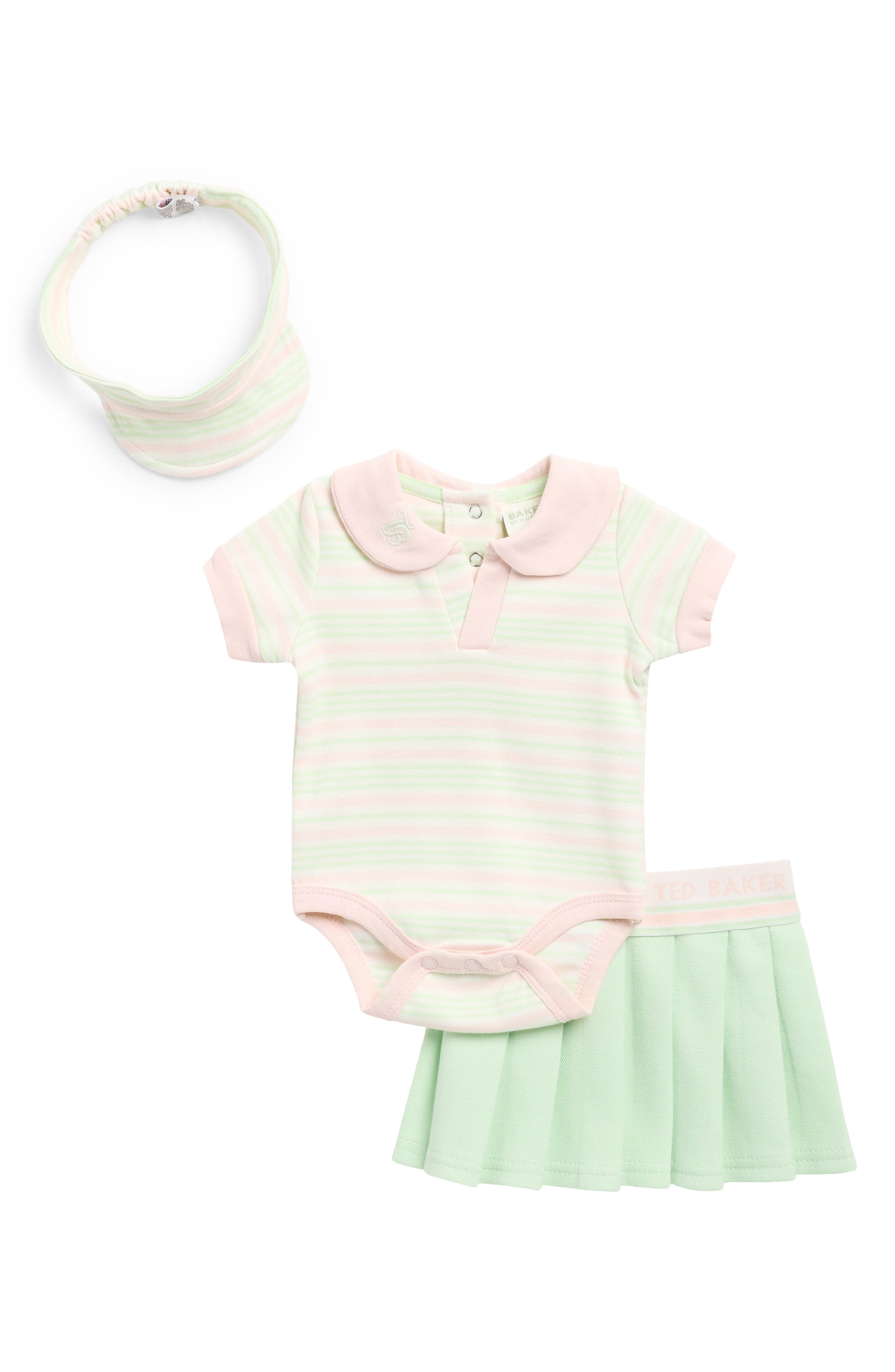 Ted Baker Kids' Bodysuit, Skirt & Visor Set