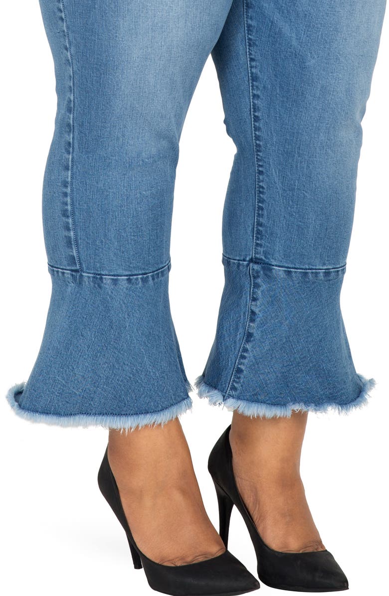 Poetic Justice Kesha Ruffle Skinny Jeans, Alternate, color, 