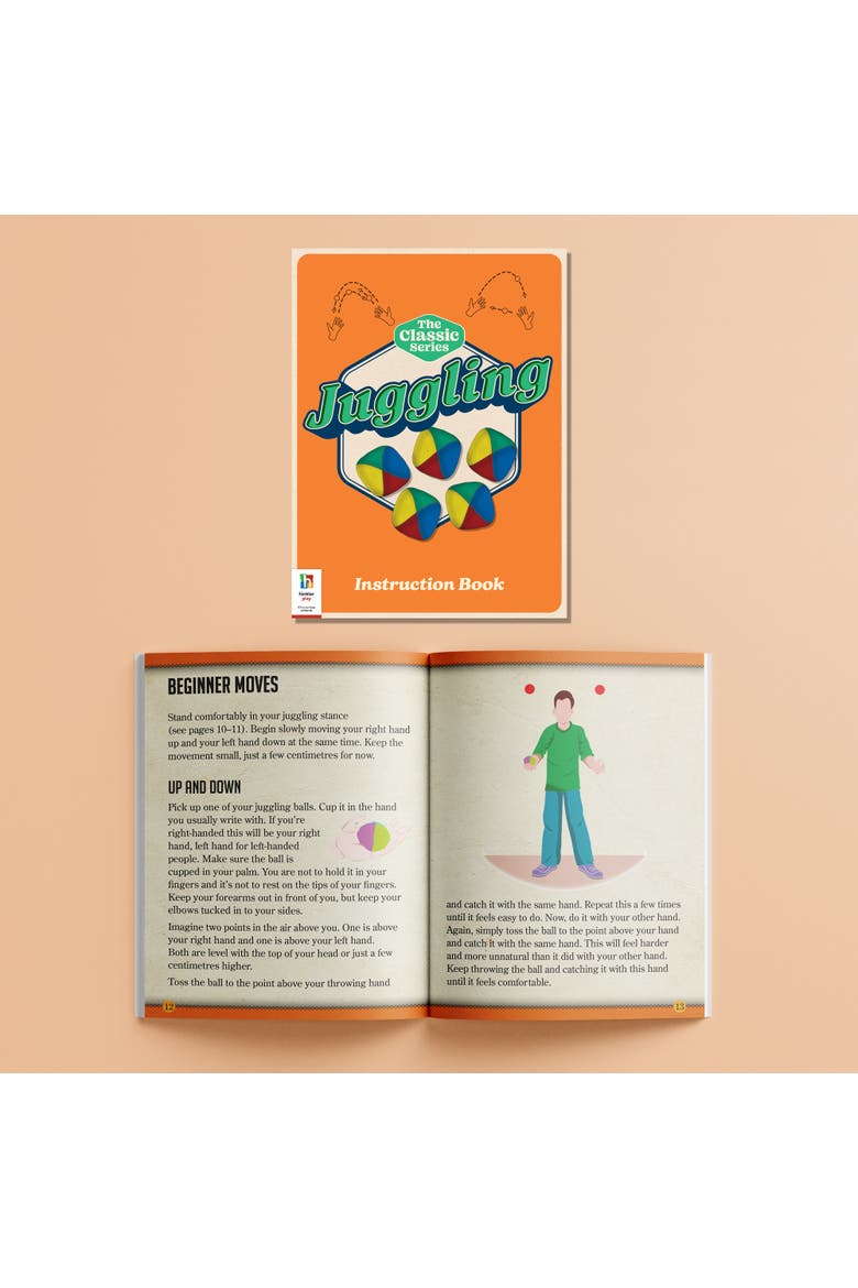 Retro Box, Learn Juggling, Skill Starter Kit, Instruction Book, All Ages, Alternate, color, Multicolored