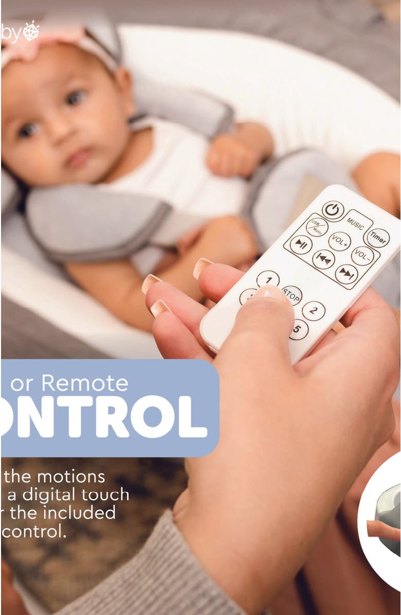 Jool Baby Nova Swing for Newborns - Electric Motorized Infant Swing, Bluetooth Music, 10 Preset Melodies, Remote, Alternate, color, Gray