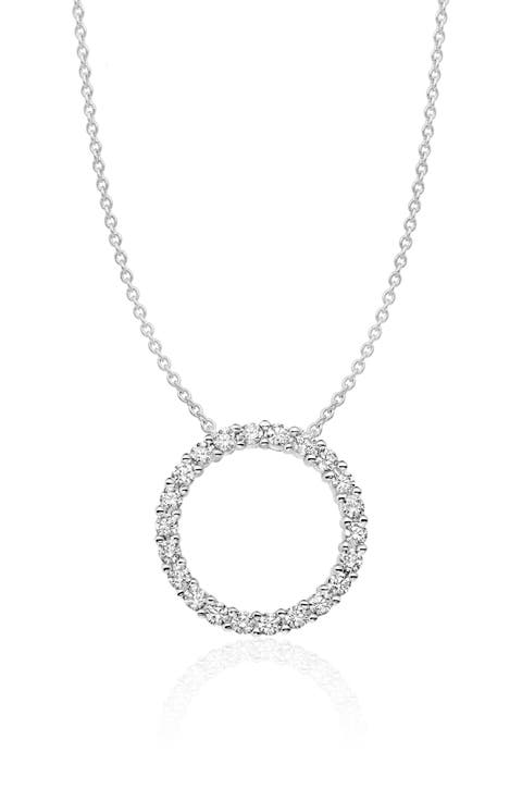 Pavé Open Circle Pendant Necklace