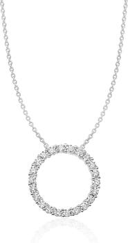 Crislu Pavé Open Circle Pendant Necklace