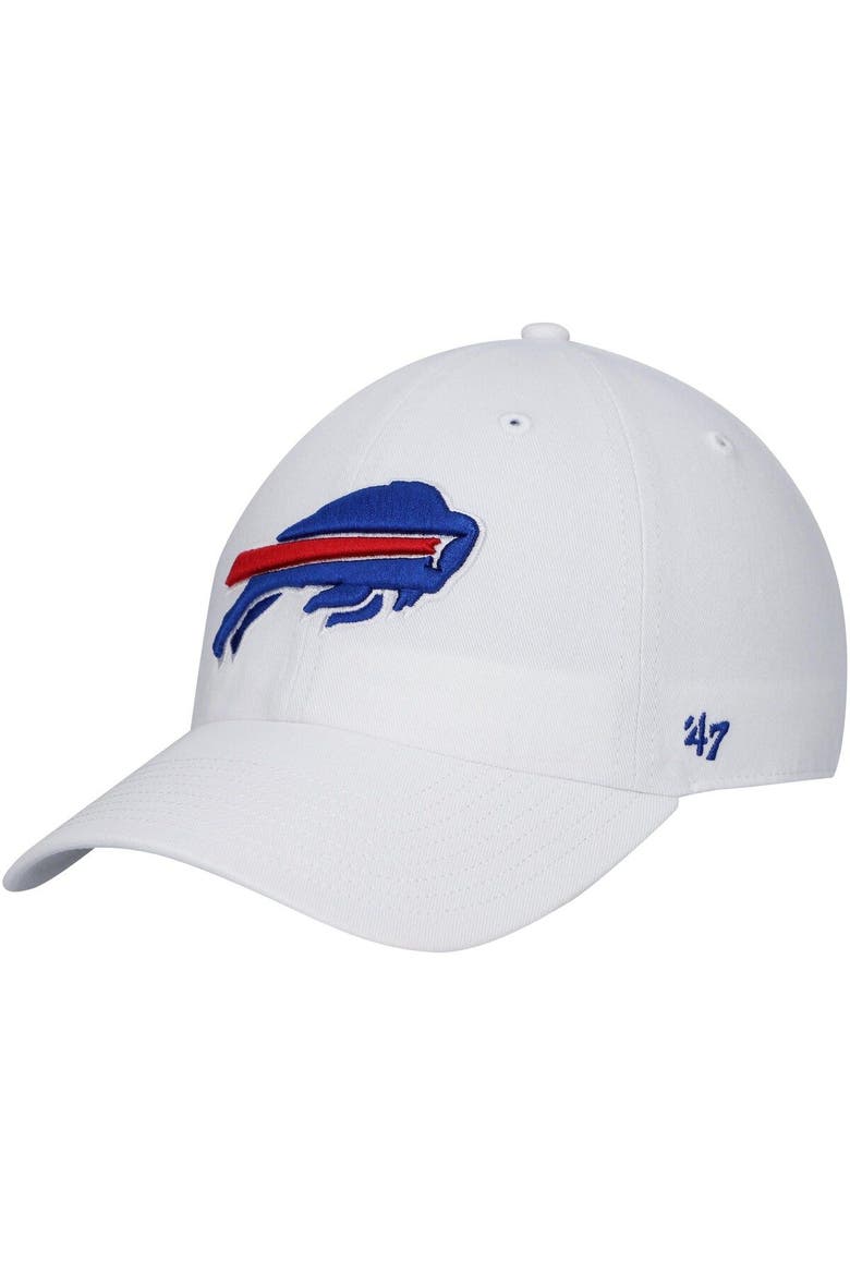 Men's '47 White Buffalo Bills Logo Clean Up Adjustable Hat, Main, color, White