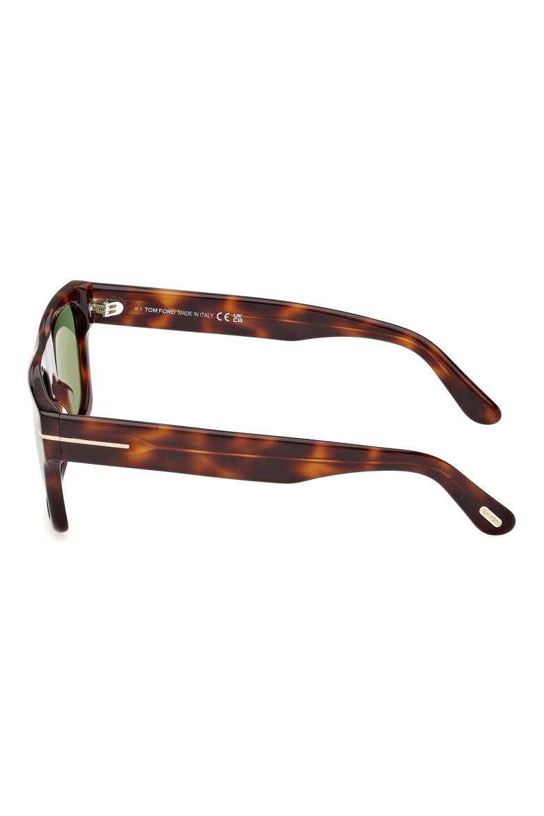 Cyrus 53mm Square Sunglasses, Alternate, color, SHINY HAVANA / VINTAGE GREEN