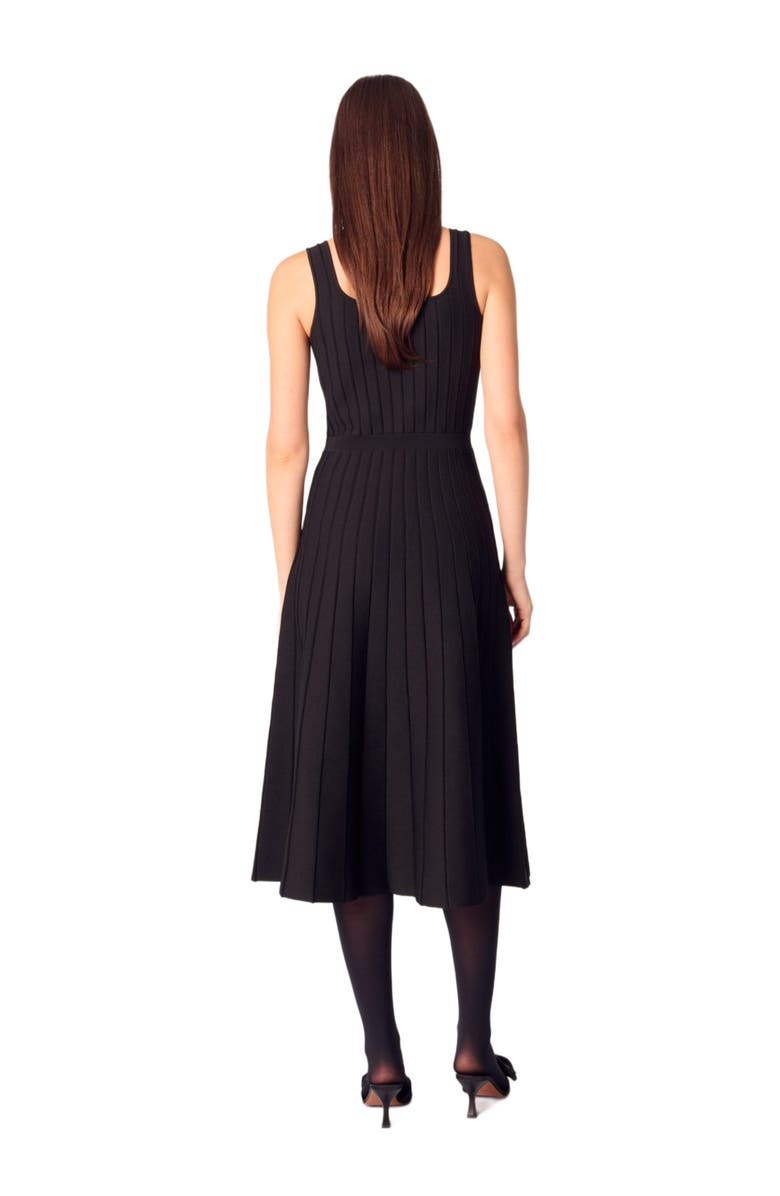 maje Pleated knit midi dress, Alternate, color,