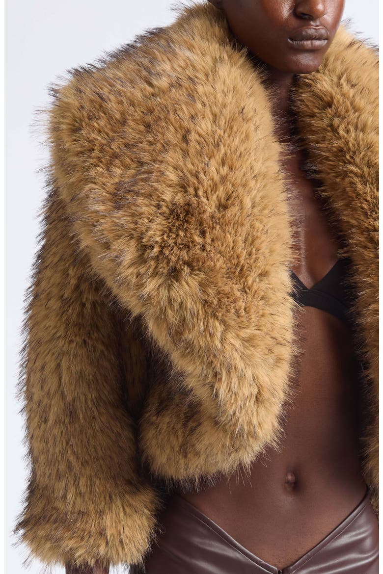 Georgia Moon Faux Fur Jacket, Alternate, color, BEIGE