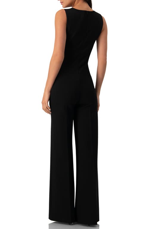 Ivonne Sleeveless Round Neck Jumpsuit In Black