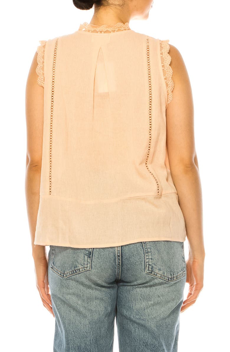 A COLLECTIVE STORY Lace Trim Cotton Button-Up Top, Alternate, color, Bisque