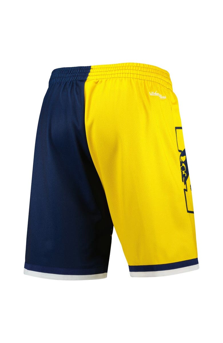 Mitchell & Ness Men's Mitchell & Ness Maize/Navy Michigan Wolverines Big Face 5.0 Fashion Shorts, Alternate, color,