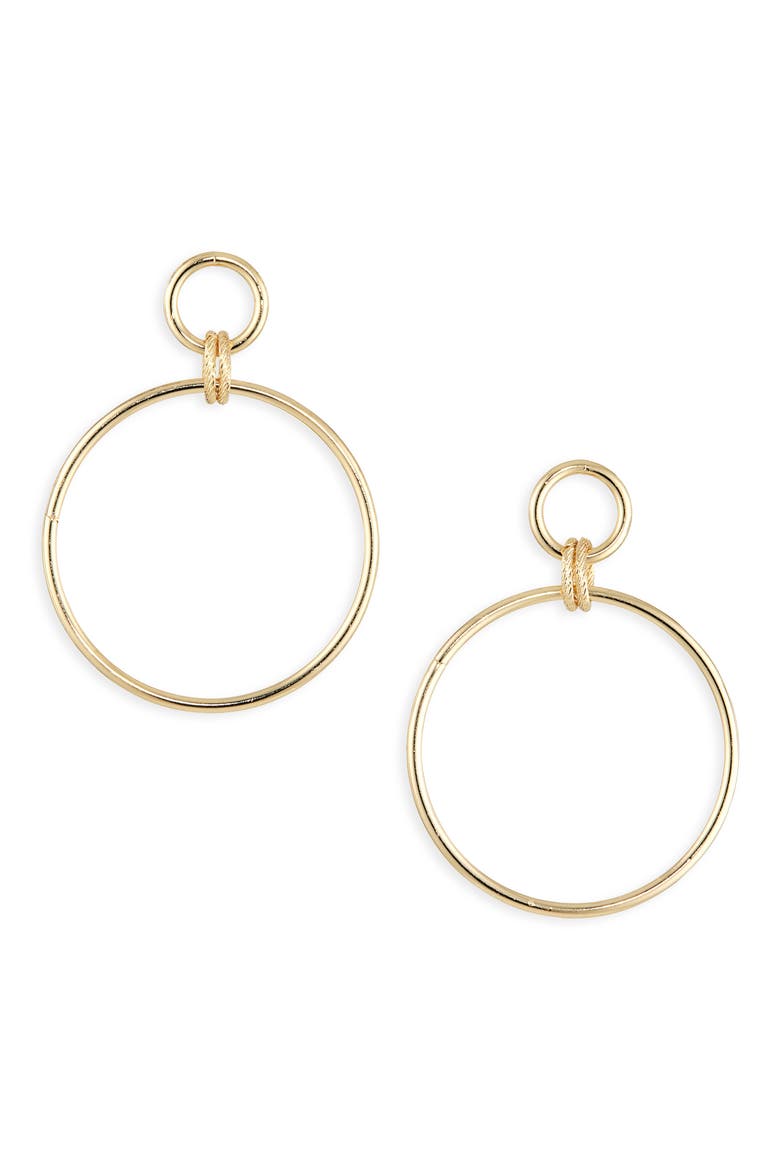 Slinky Ring Frontal Hoop Earrings, Main, color, GOLD