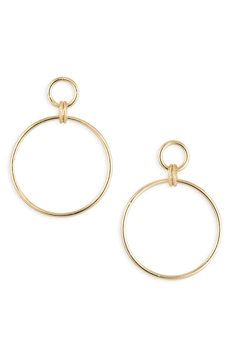 NORDSTROM RACK Slinky Ring Frontal Hoop Earrings, Main, color, Gold