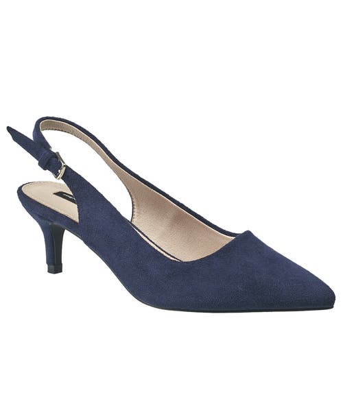 French Connection Women's Quinn Suede Kitten Heel In Navy