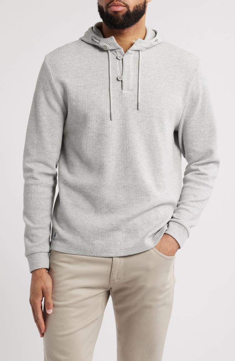 johnnie-O Kester Henley Hoodie, Main, color, Light Gray