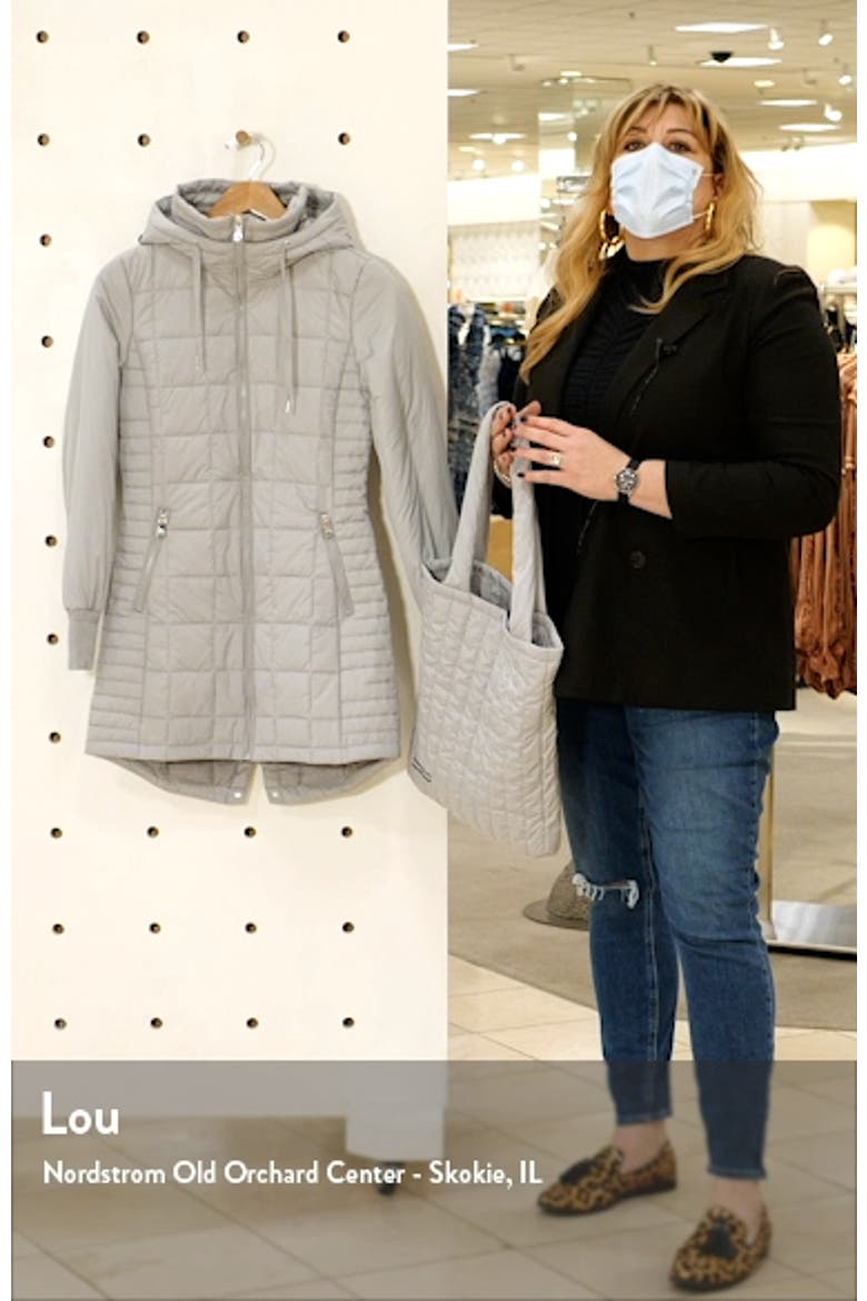 Water Resistant Puffer Hooded Jacket & Tote video