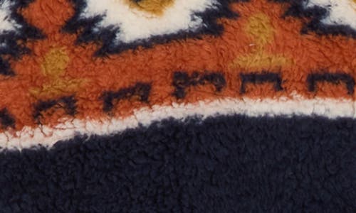 Shop Lucky Brand Geo Print Faux Fur Zip Jacket In Navy Multi