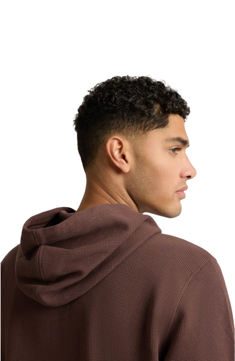 Onia Heavyweight Cotton Waffle Hoodie, Alternate, color, Java