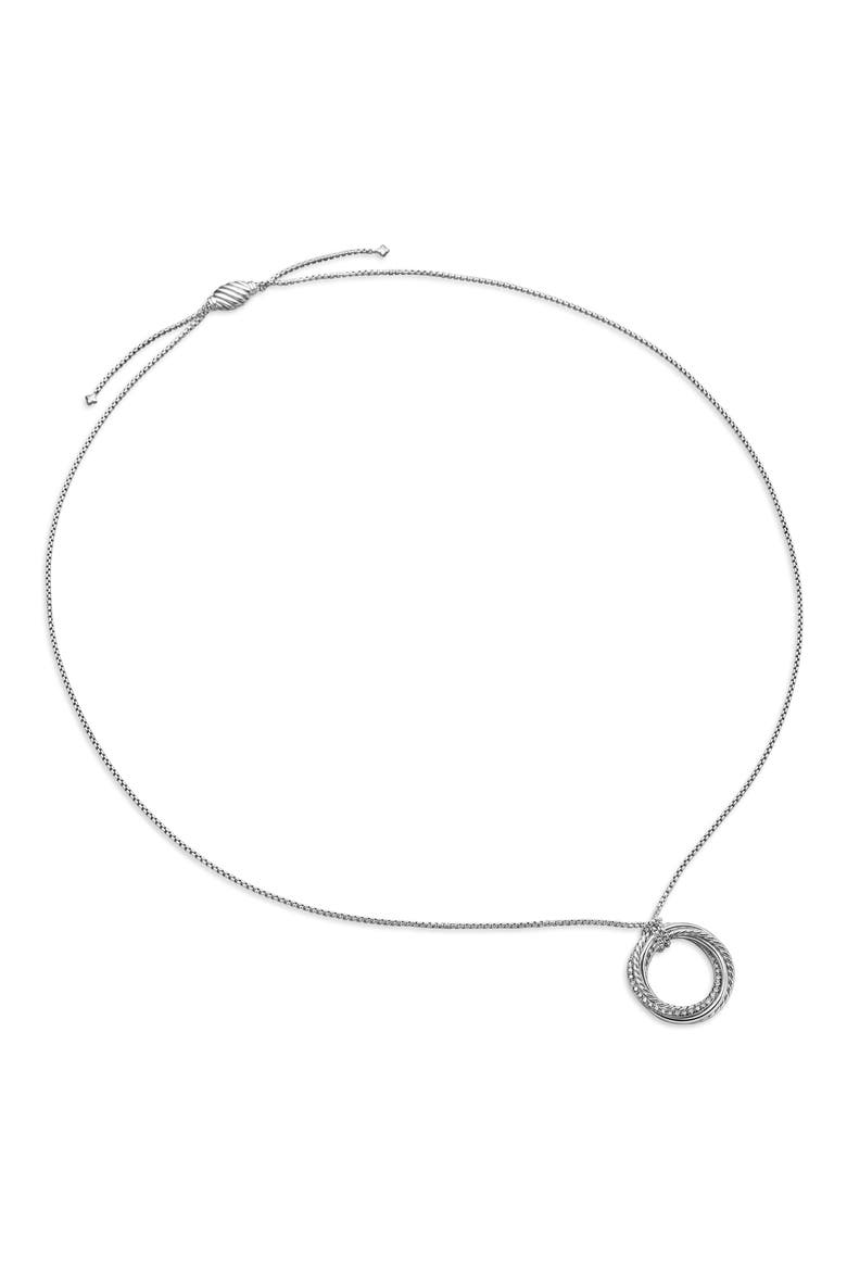Sterling Silver & Diamond Crossover Pendant Necklace, Alternate, color, DIAMOND