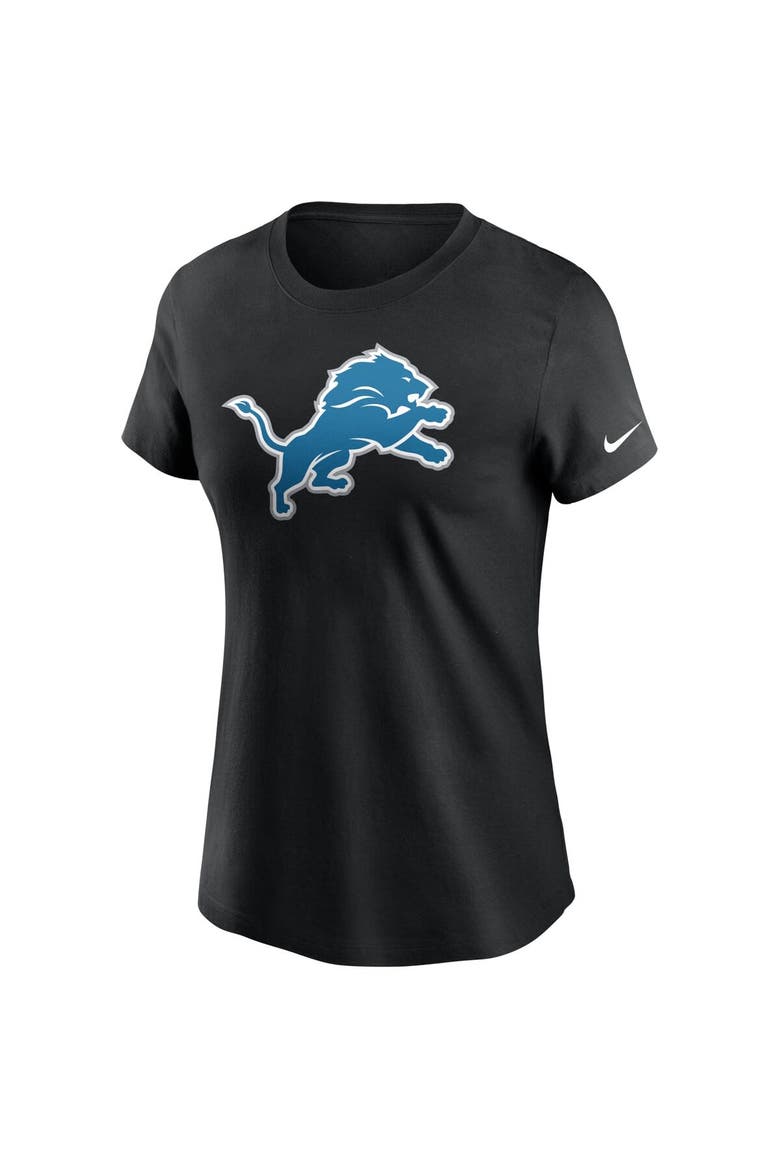 Women's Nike Black Detroit Lions Logo Essential T-Shirt, Alternate, color, Black