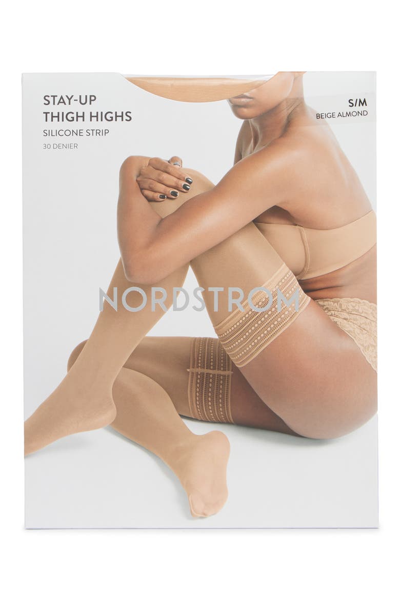 Stay Up Thigh High Sheer Stockings, Alternate, color, BEIGE ALMOND