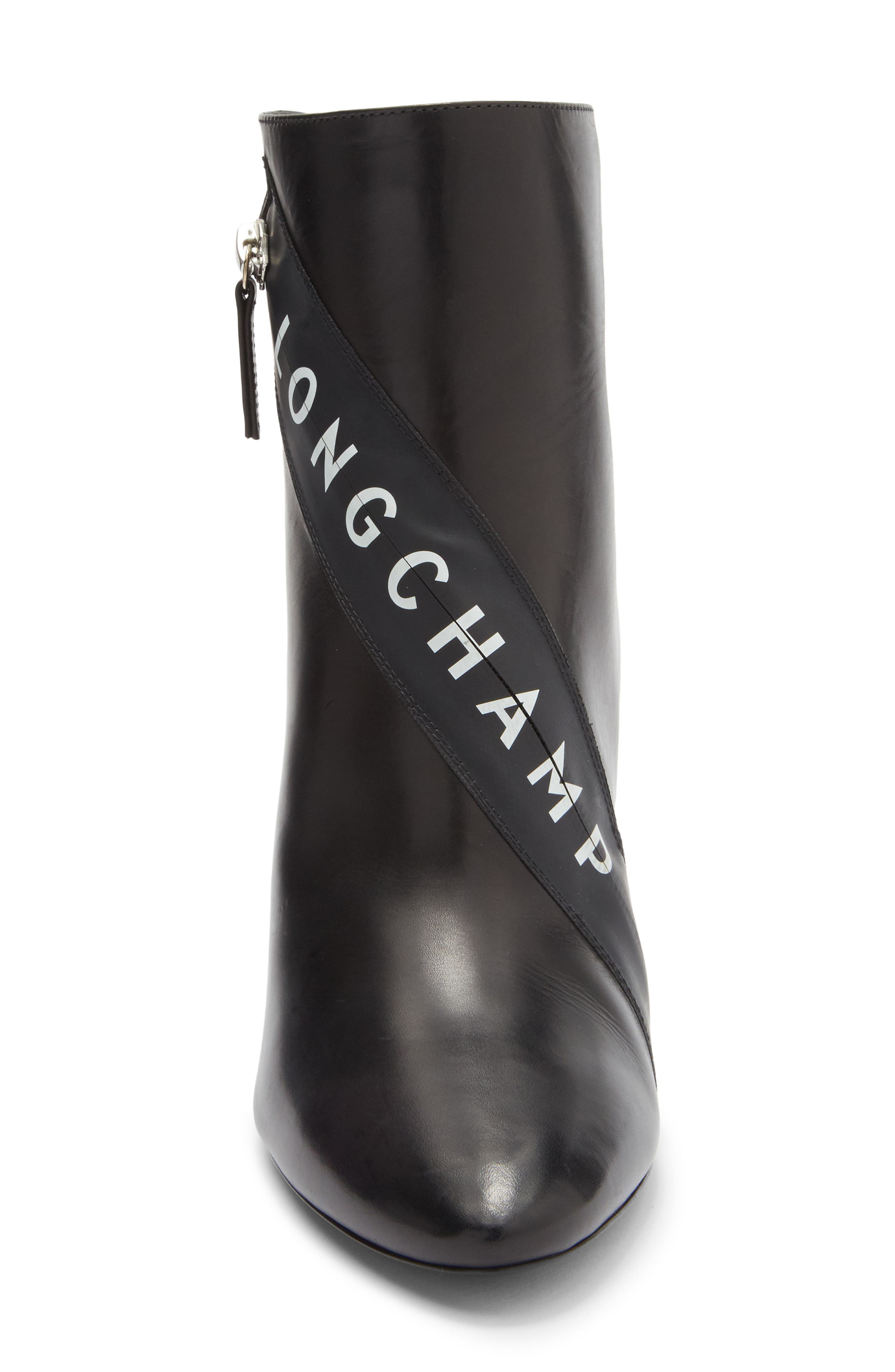 Longchamp Logo Ankle Boot, Alternate, color, Black