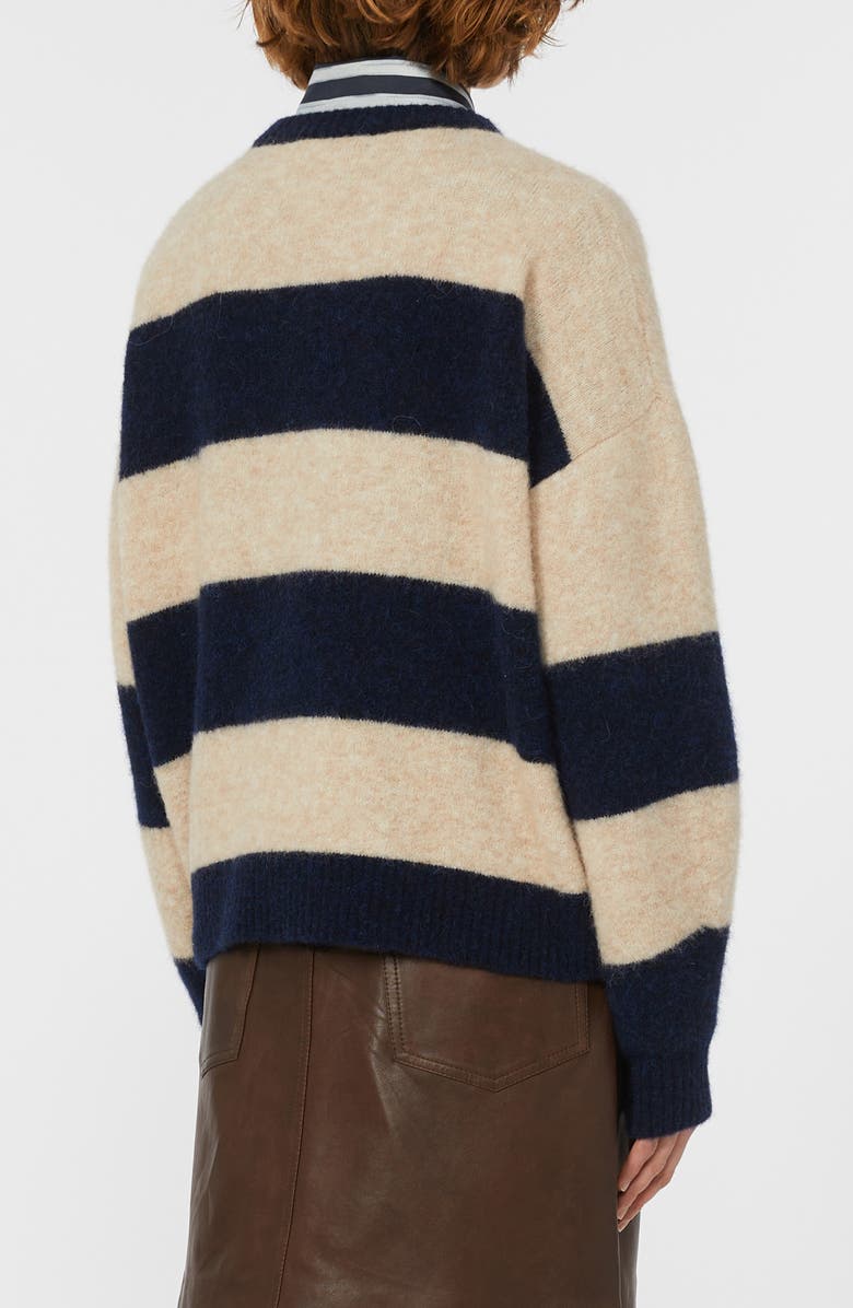 Weekend Max Mara Tuono Stripe Alpaca & Wool Blend Sweater, Alternate, color, Navy