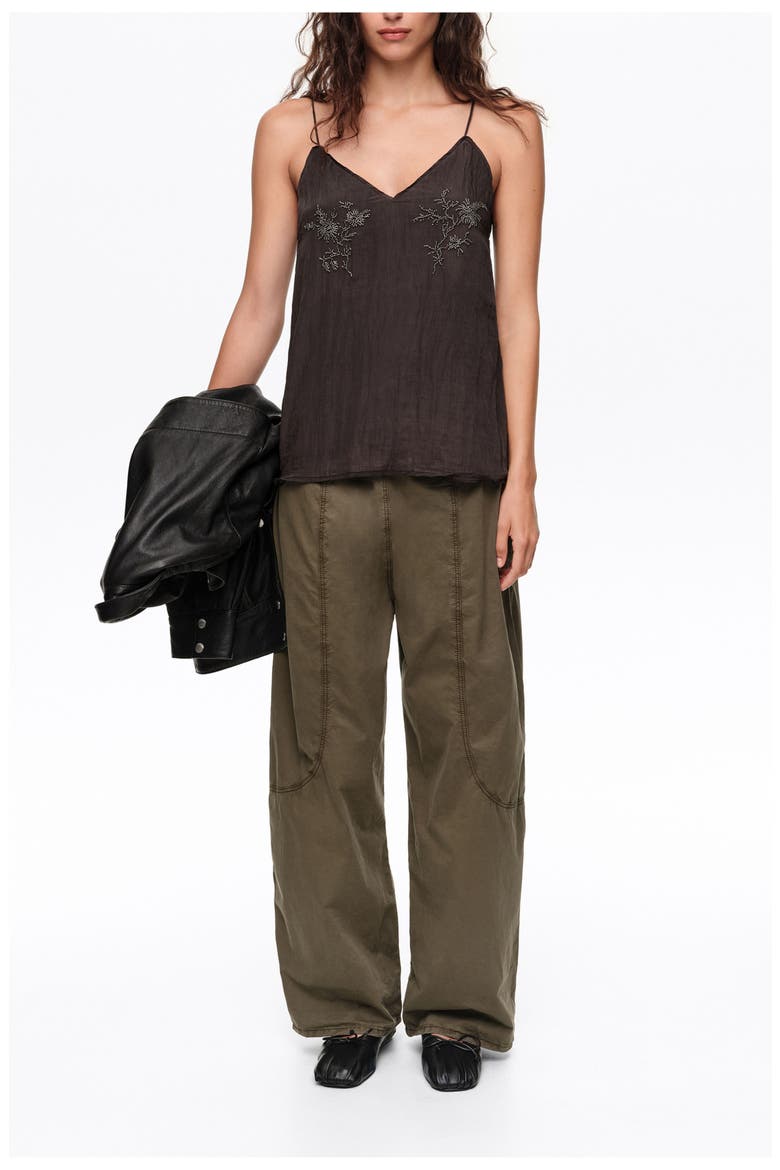 Straight Top with Stones, Alternate, color, BLACK