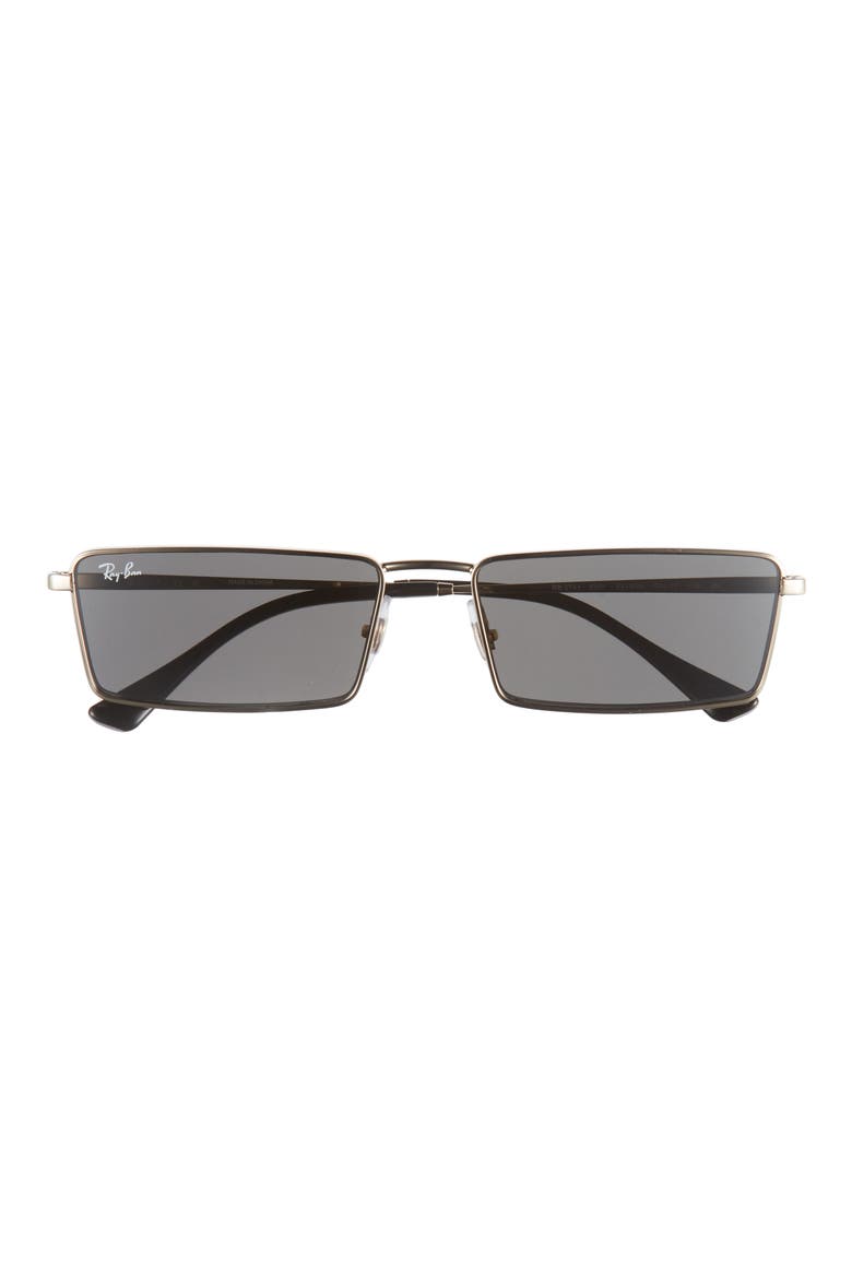 Emy 59mm Rectangular Sunglasses, Main, color, LIGHT GOLD