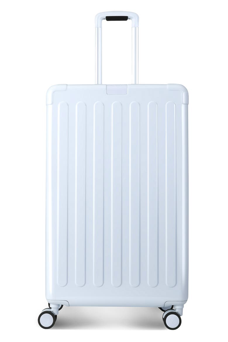 Nostos Glossy Large Spinner Suitcase, Main, color, AITHER BLUE