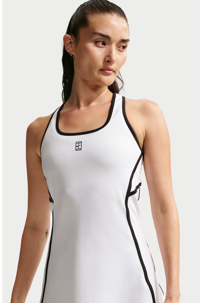 Dri-FIT Racerback Minidress, Alternate, color, 100 WHITE/BLACK