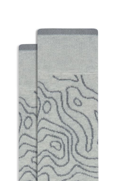 Bugatchi Abstract Pattern Cotton Blend Dress Socks In Gray
