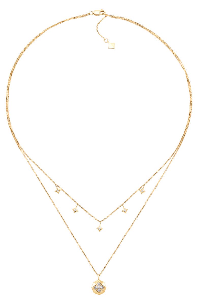 Frankie & Zoe Diamond Layered Necklace, Alternate, color, White Gold