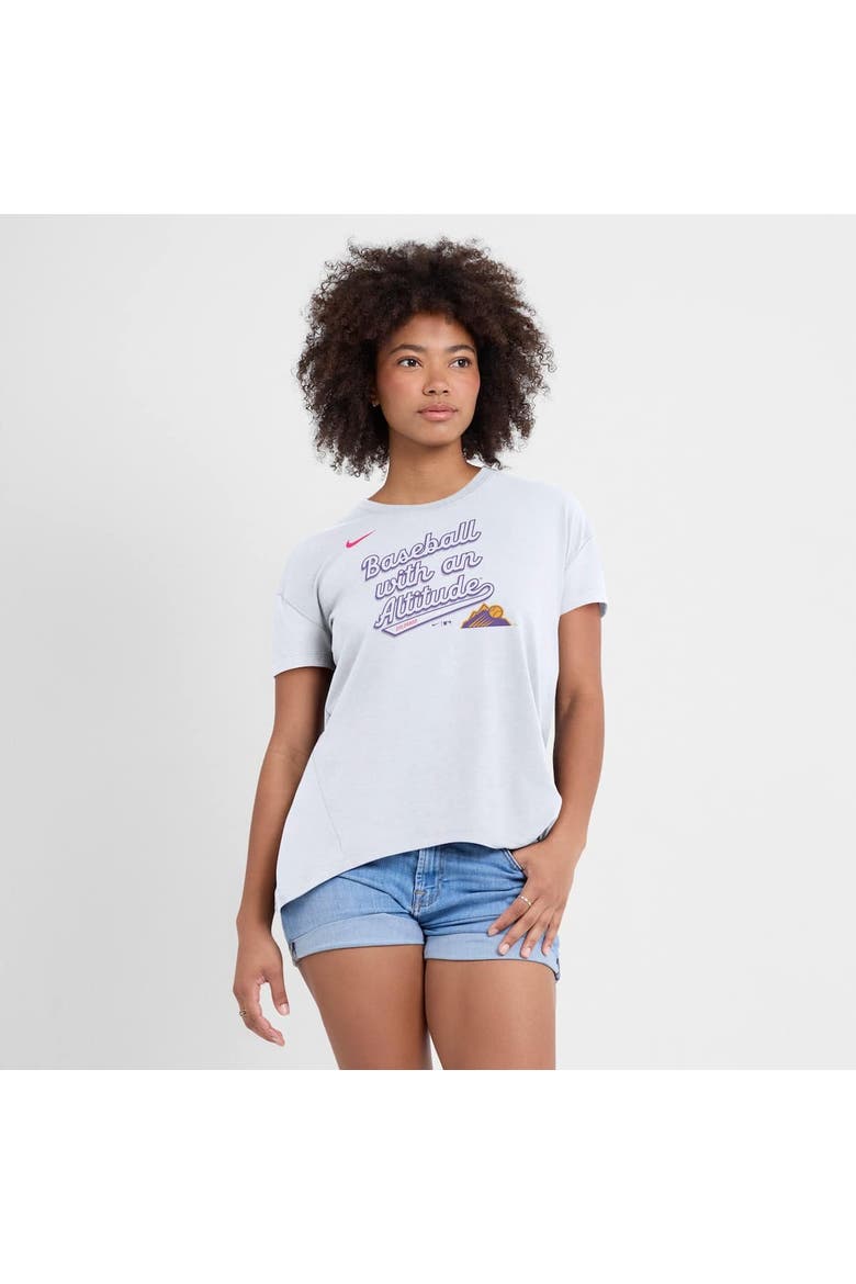 Women's Nike  White Colorado Rockies 2025 City Connect Flowy Fashion Tri-Blend Performance T-Shirt, Alternate, color, White