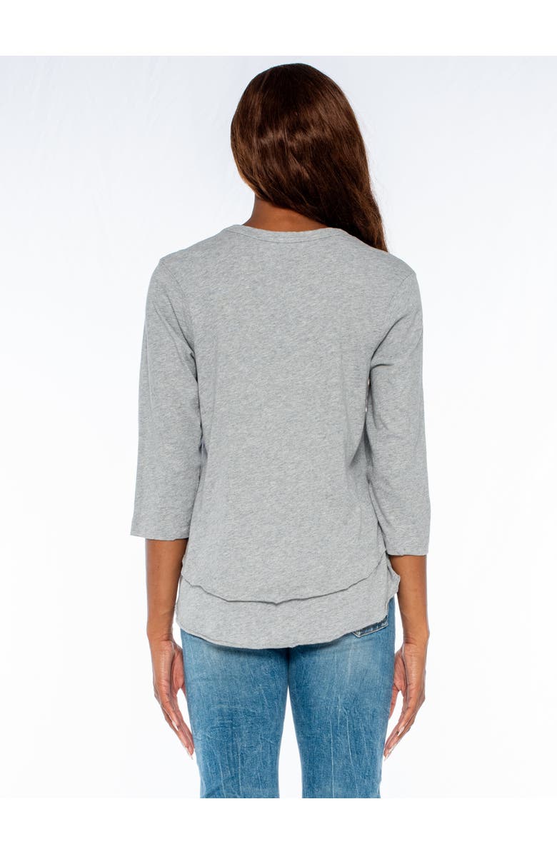 WILT Clothing Shrunken Crew 3/4 Sleeve Mock Layer Tee, Alternate, color, Black