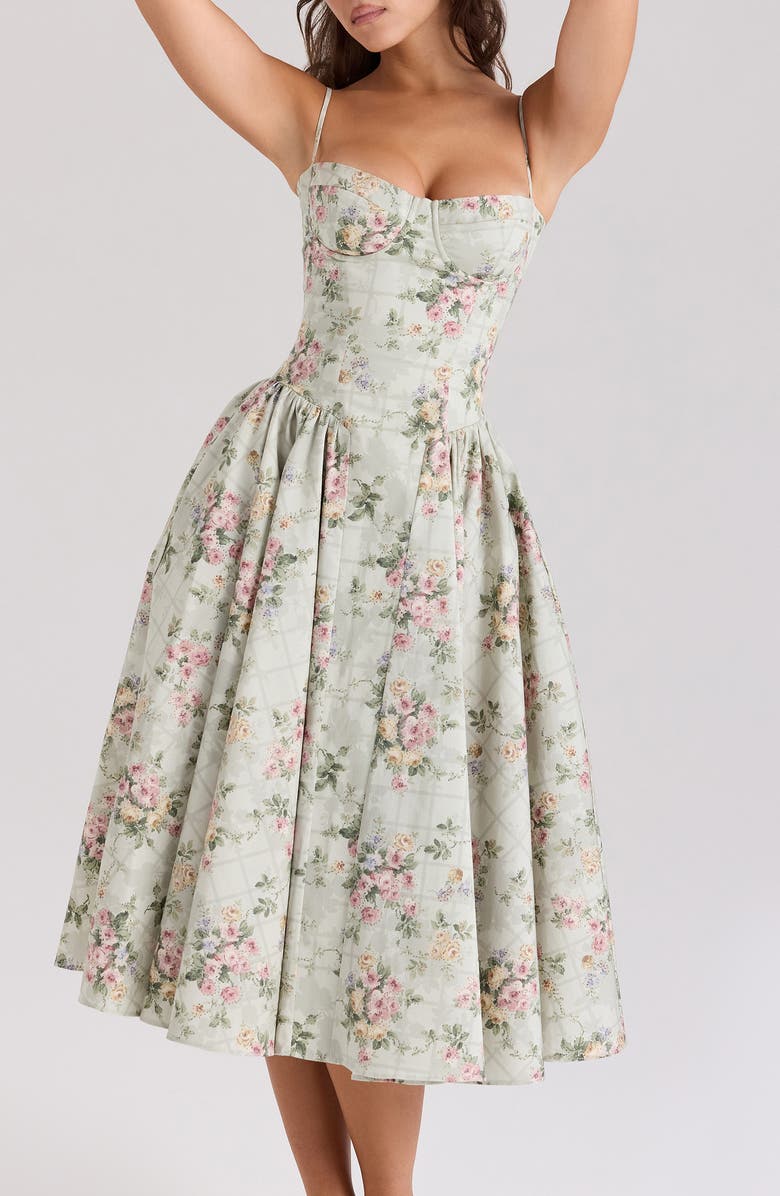 Claudia Floral Halter Midi Dress