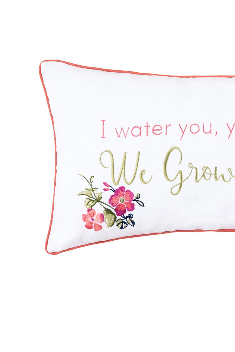 We Grow Together Embroidered Accent Pillow, Alternate, color, Pink