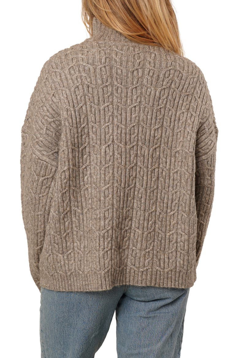 Turtleneck Oversize Sweater, Alternate, color, UMBER