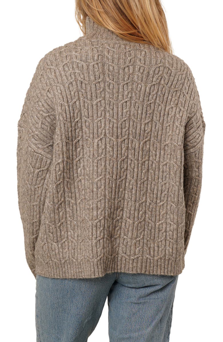CYRUS Turtleneck Oversize Sweater, Alternate, color, Umber