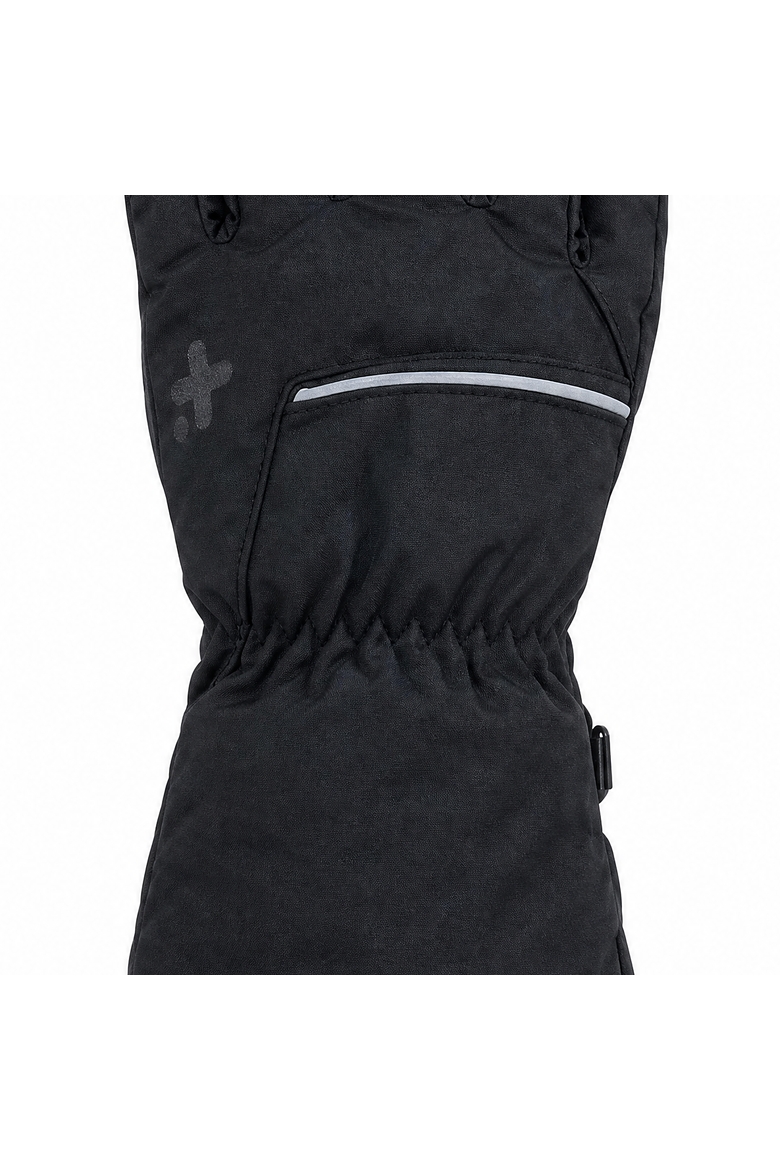 Kids' Reflective Water-Resistant Ski Glove, Alternate, color, Black with Reflective Stripe
