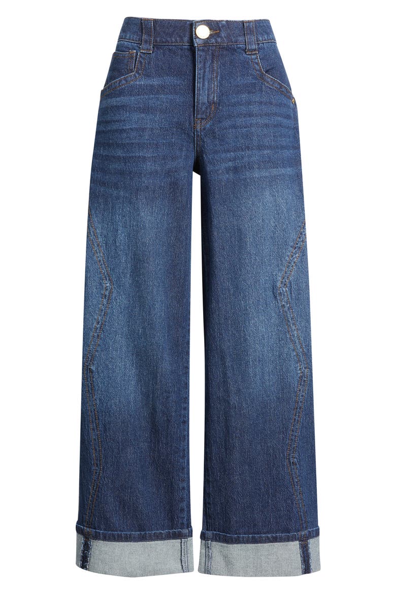 Wyatt High Waist Cuff Jeans, Alternate, color, BLUE