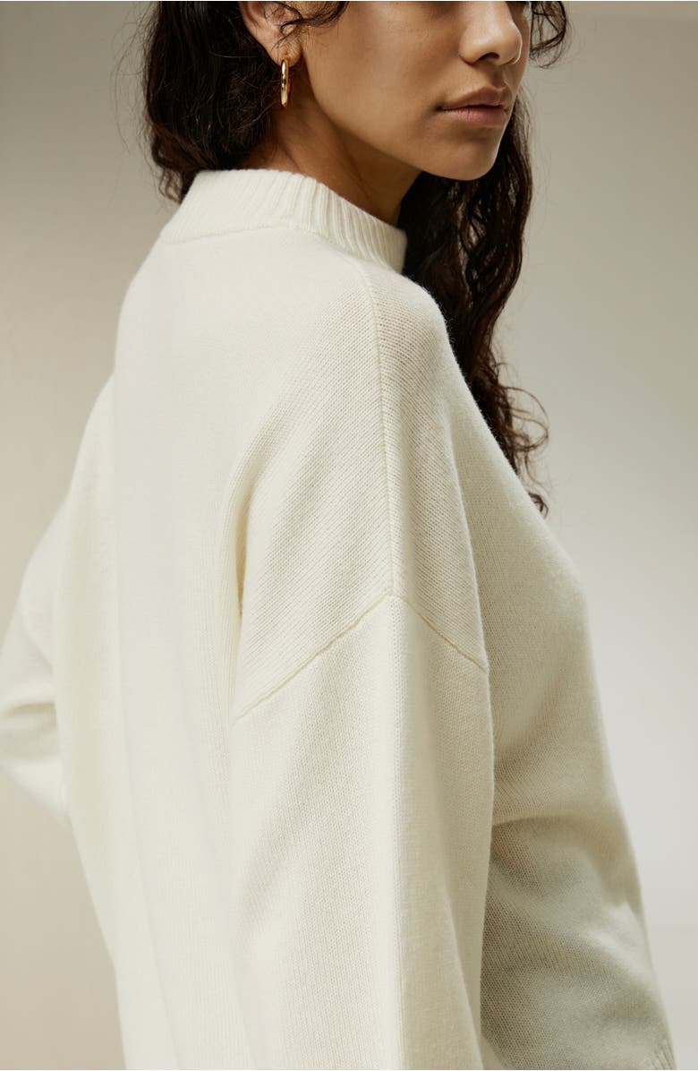Lilysilk Drop shoulder Wool Sweater, Alternate, color, White