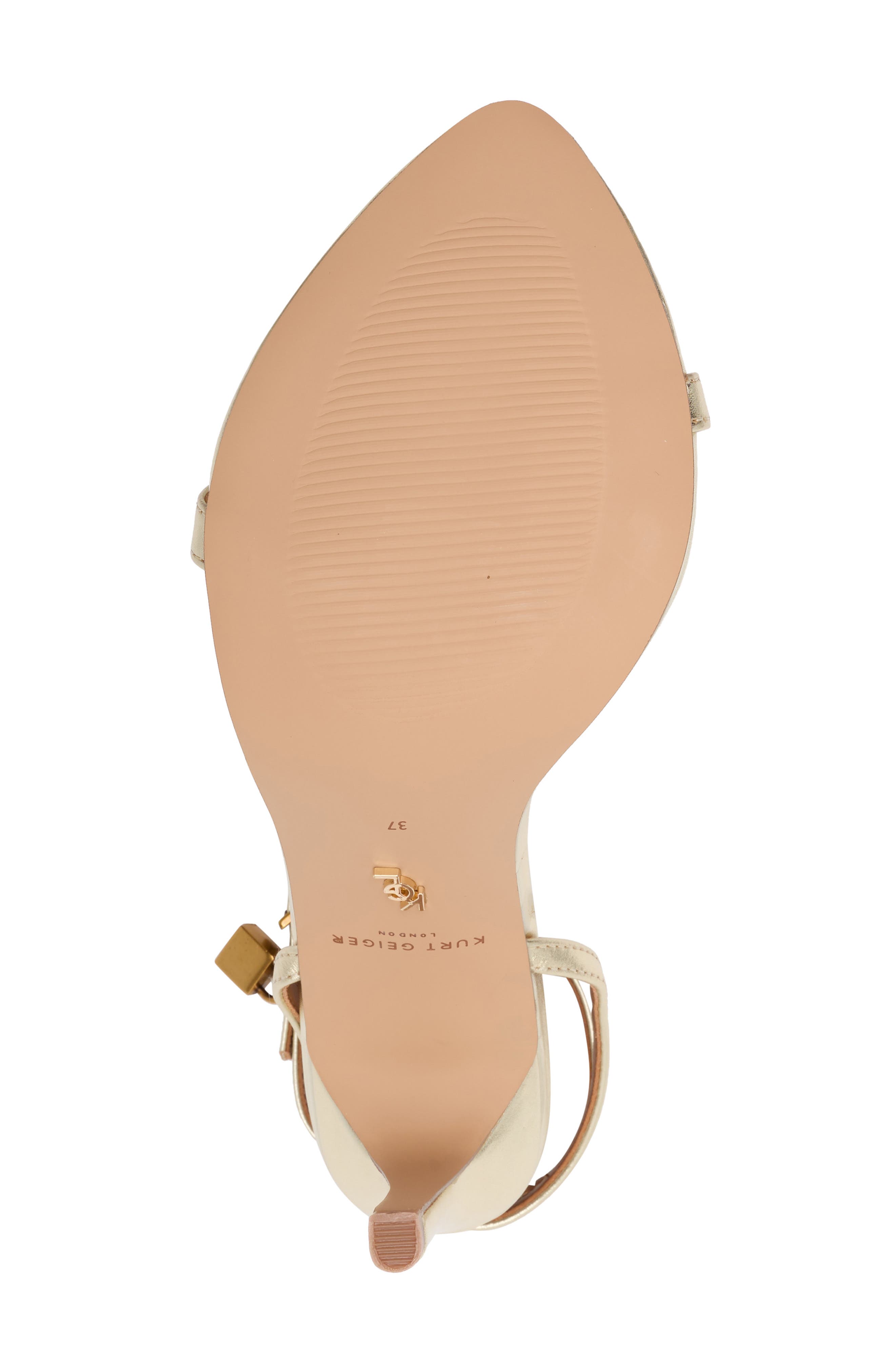 Kurt Geiger London Brixton Ankle Strap Stiletto Sandal, Alternate, color, Gold
