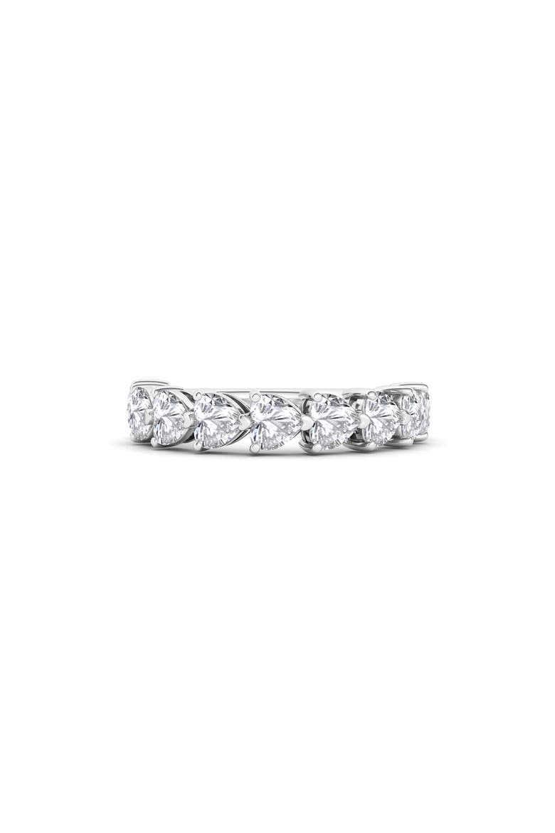 Heart Cut Lab Created Diamond Half Eternity Ring, Alternate, color, WHITE GOLD
