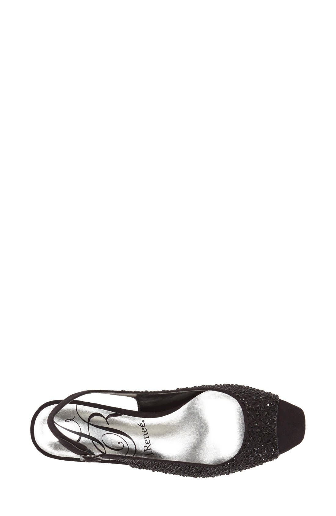 'Impuls' Crystal Embellished Slingback Pump, Alternate, color, BLACK
